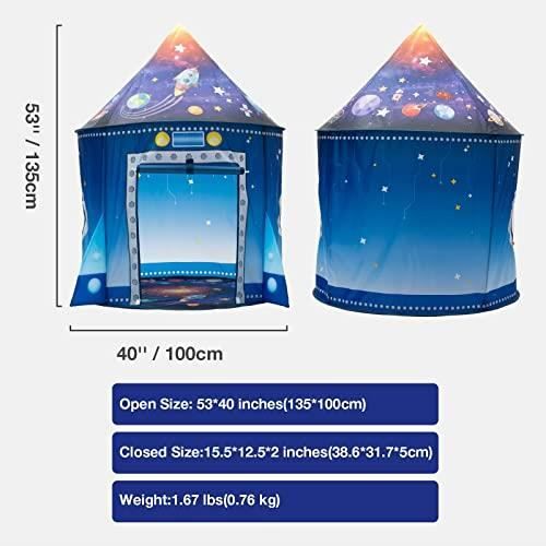 Tente pour Enfants avec Lumières, 3 Coussins, Tapis Isolant et Housse