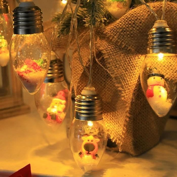 Décoration de Noël en verre en forme d'ampoule lumineuse