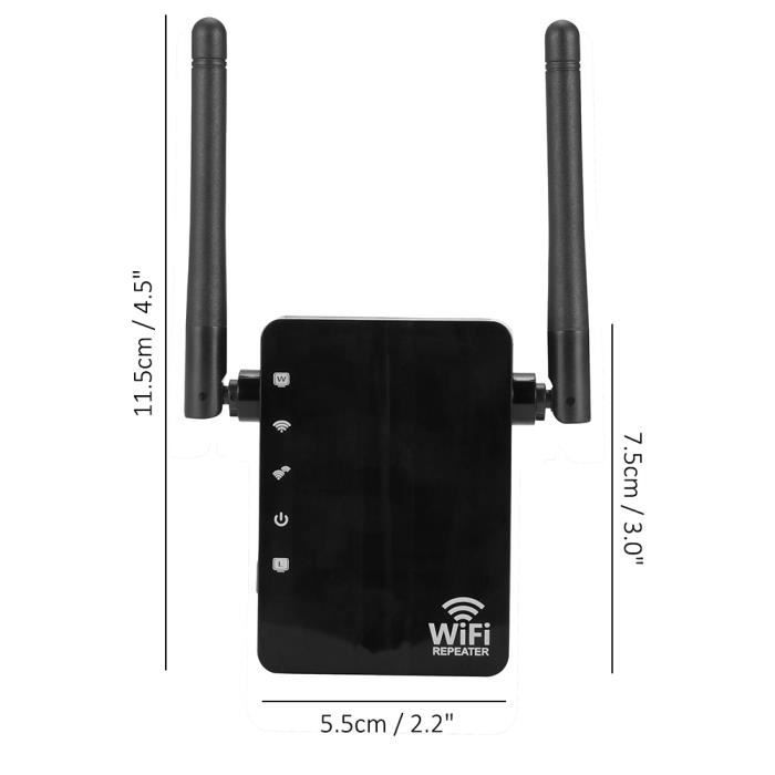 NETVIP Répéteur WiFi Amplificateur WiFi AC1200 WiFi Extender Dual Band 2.4GHz/5GHz Extenseur WiFi Sans Fil Extenseur,2 Port Ethernet,4 Antennes,Points D'Accès/Routeur/Répéteur Mode