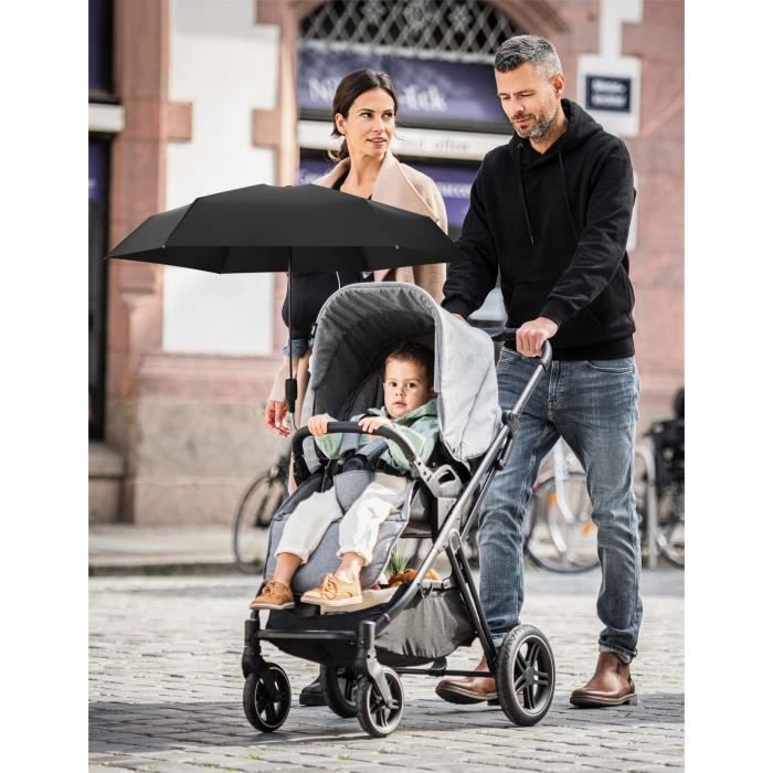 Ombrelle Poussette Universelle, 90 cm Parasol Anti UV 50+, avec Une Poignée  Parapluie pour Poussette et Buggy- Noir