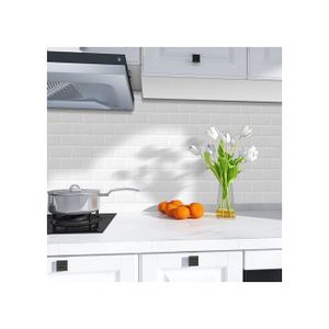 Lot de 24 autocollants 3D pour carrelage de cuisine et salle de bain Motif écailles de poisson Noir et blanc 15 x 15 cm | Leroy Merlin