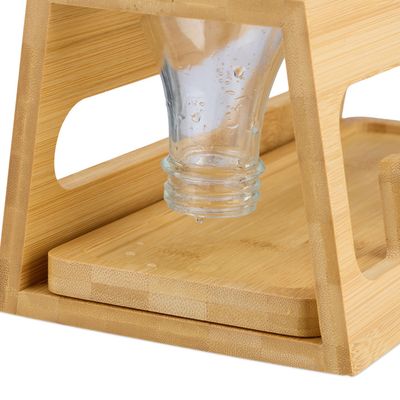 Relaxdays Support Pour 3 Bouteilles Telles Que Les SodaStream En Bambou Robuste Plateau Amovible Nature 87896820