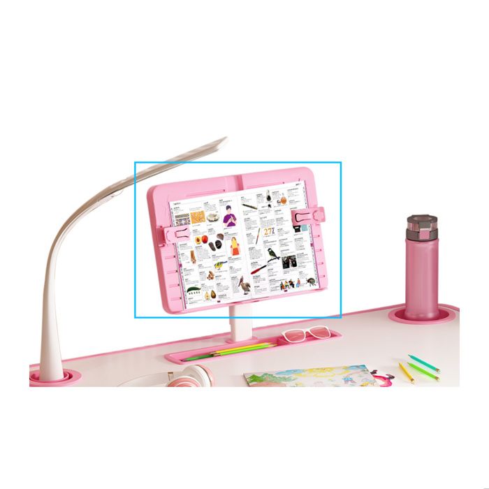 Bureau Et Chaise Enfant Réglables En Hauteur – Avec Tiroir, Support Livre – Pour 3 à 18 Ans – Design Rose Cartoon Ensemble Bureau Chaise Rose école
