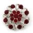 Rose /& Vert Clair, Ton Argent Broche Grappe Raisin Cristal Swarovski