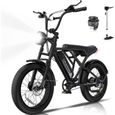 Vélo électrique VAE - ColorWay - Noir - 20" avec Pneu 4.0 Fat - Batterie amovible 36V 12Ah - E-BIKE Tout Terrain - VTT Électrique-0
