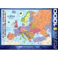 Puzzle Map of Europe - 1000 pièces - EUROGRAPHICS - Voyage et cartes - Adulte - Multicolore-0