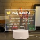 AISTUO LED 3D Veilleuse 7 Couleurs,Lampe de Table Tactile,Tableau Effaçable en Acrylique Clair,Babillard Électronique avec Stylet