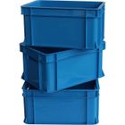 3x Mini caisse rangement plastique Bleu ARTECSIS - 11L - 35x24x18cm - Bac plastique - Rangement Bureau Buanderie Cuisine