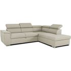 CASAPY Canapé d'angle convertible réversible avec coffre - 5 places - DAYTONA - Tissu beige - 260 x 77 / 94 x 216 cm