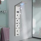 FUZMONOERE JULLYBATHEVY Colonne de douche LED ORB - En acier inoxydable - Avec pommeau de douche - 8 jets de massage - Nickel Brossé