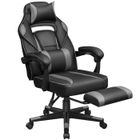 SONGMICS Chaise de Bureau, Siège de bureau réglable, Chaise gaming, Appui-tête, Support lombaire, 150kg, Noir et gris OBG073B03