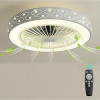 Ventilateur lampe Plafonnier à LED moderne minimaliste chambre plafonnier salon LED Fan plafonnier Lampe 72W avec télécommande