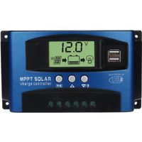Contrôleur de charge pour panneaux solaires, 12V / 24V MPPT AF, suivi de contrôleur de charge de régulateur de panneau solaire(100A)