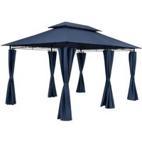Tonnelle de jardin Topas 3x4 m bleu Tente de réception avec toile hydrofuge Pavillon pergola 2,60 m Mobilier extérieur