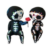 Sucre Crâne Figurine 3D Crâne Tête Squelette Statue Miniatures Artisanat Table de Salle Décor Valentine Cadeaux pour des couples