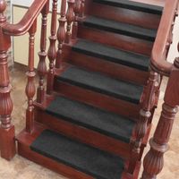HSTURYZ Lot de 15 tapis de marches d'escalier antidérapants et adhésifs pour l'intérieur 65*25cm noir