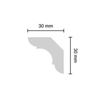 DECOSA Moulure A40 (Simone) - polystyrène - blanc - 30 x 30 mm - longueur 2 m [04 angles]