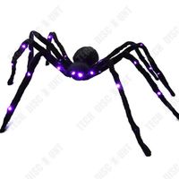 TD® Toile d'araignée rougeoyante d'Halloween Toile d'éventail triangulaire Grande araignée en peluche réaliste Grande araignée