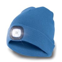 Lampe Electrique - Lampe De Poche - LIGHTHOUSE : Bonnet avec lumière frontale LED rechargeable. Bleu ciel