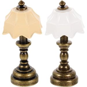 MAISON POUPÉE Lampe De Table De Maison De Poupée Miniature 2 Piè