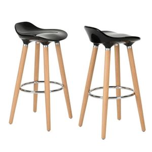 vidaXL 2X Bois dAcacia Massif Tabourets de Bar Chaise de Bistrot Chaise de Salle /à Manger Si/ège de Pub Chaise de Cuisine Maison Salle de S/éjour