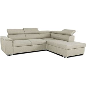 Canapé Avec Angle Réversible Convertible En Tissus Pop Avec Accoudoirs 20cm   Beige 27432624