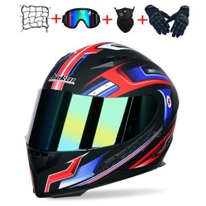 OUTO Casque D/étachable Multi-Fonction Anti-bu/ée Double Lentille Moto Hommes Et Femmes Casque Int/égral Bluetooth Casque Color : Color, Size : L