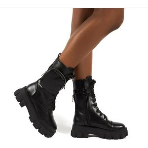 BOTTINE Bottines Femme à Lacets avec Poche - Noir - Semell