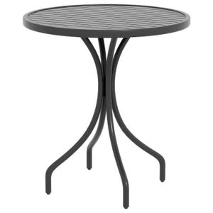 TABLE DE JARDIN  Table de jardin ronde Ø 66 cm acier plateau à latt