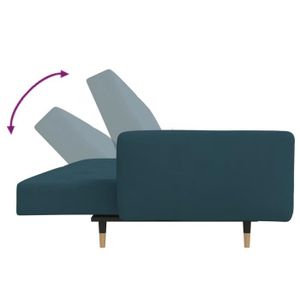 CANAPE CONVERTIBLE BAU Canapé-lit à 2 places avec deux oreillers bleu