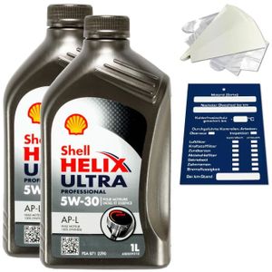HUILE MOTEUR 2 Litre Original Shell Helix Ultra Prof. AP-L 5W30 Huile 550040602 Acea C2 Kit