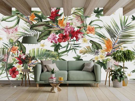 Papier Peint Panoramique Jungle Tropical, 400x280 cm, Taille ...