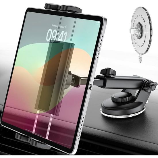 Support Tablette Tableau De Bord Voiture Ventouse Rotule Bimétallique LYFPOOM Pour IPad Samsung 4.7-12.9"