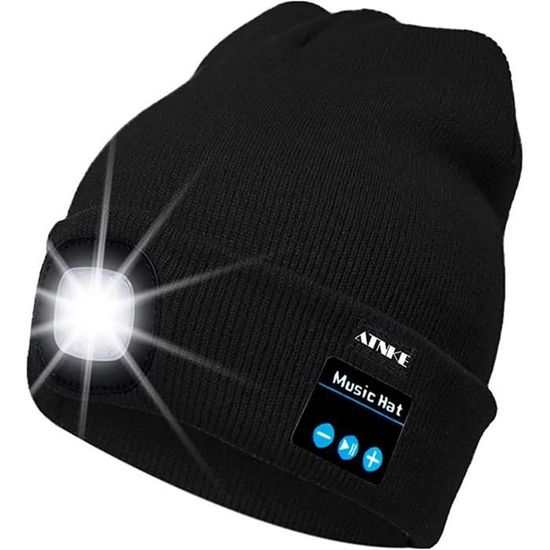 Bonnet mixte avec LED avant et arrière pour running et ski, Vêtements