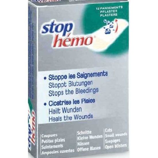 Pansement Hémostatique Cicatrisant Boite de 12 Stop Hémo