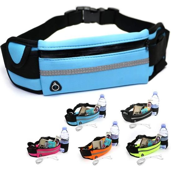 Sac Banane De Course Zimoer – 3 Poches – Nylon étanche – Réglable 80-135 Cm – Bandes Réfléchissantes – Gris