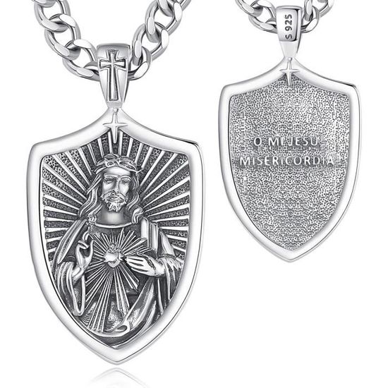 DHWEKU Collier Talisman Sceau Des 7 Archanges - Pendentif Acier Inoxydable Protection Homme Femme