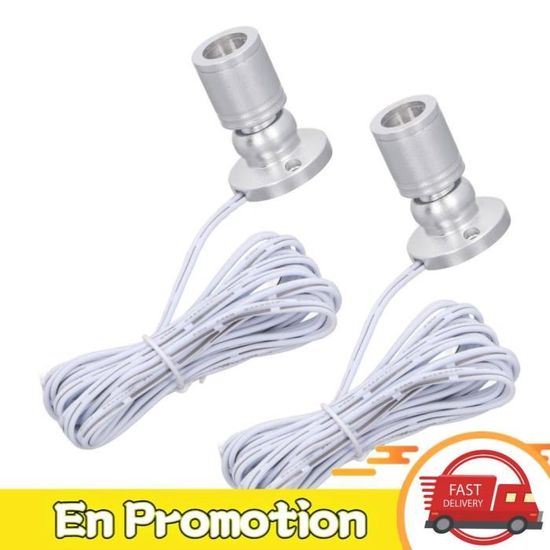 Mini Spots LED USB 5V - Pour Vitrine, Armoire à Bijoux, Décoration - 3 Lumières Orientables - Intensité Variable