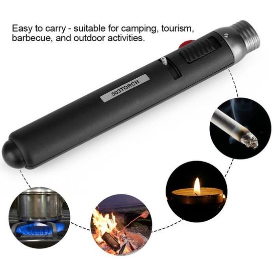 Mini Chalumeau à Flamme Réglable - Outil De Soudage Et Cuisson Butane Pour Randonnée Et Camping