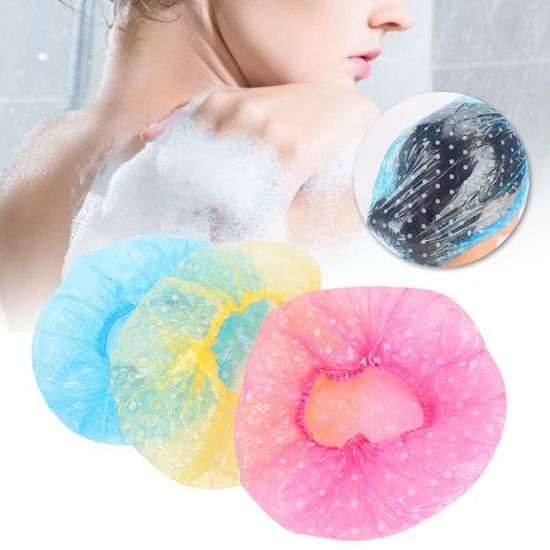 Lot De 100 Bonnets De Douche Jetables Transparents - PE - Protection Cheveux