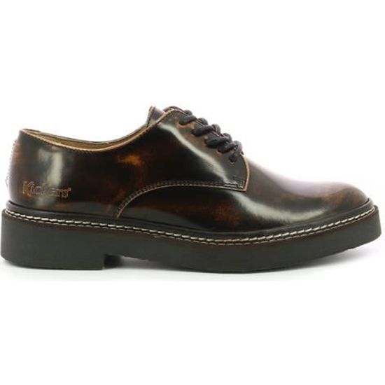 Derbies Femme Kickers Levy - Cuir - Talon Plat - Fermeture Lacets - Style Ville Confortable