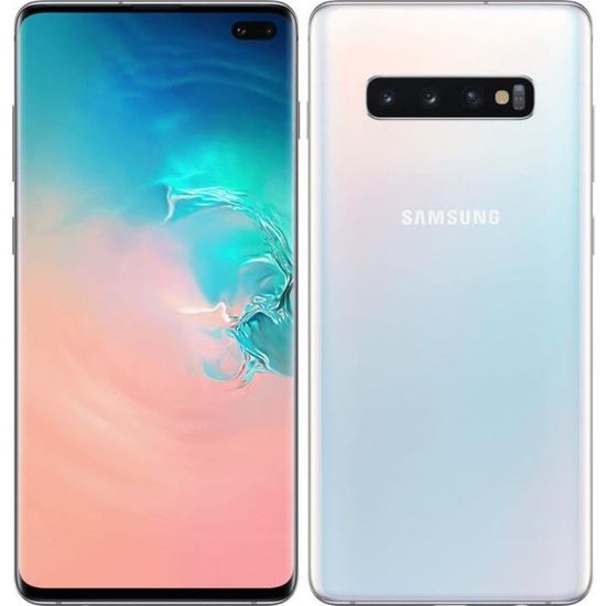 Samsung G975/DS Galaxy S10 Plus - Double Sim -128Go, 8Go RAM - Blanc - Tout Opérateurs