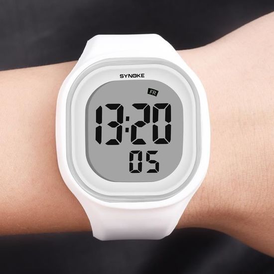 Montre Traqueur D'activité Pour Enfants Avec Podomètre - Résistante à L'eau, Affichage LED, Réveil Vibreur, Blanc - 2