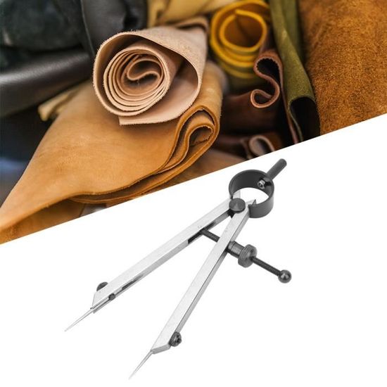 Boussole D'Espacement Double Aiguille Acier Carbone 100mm - Outil Précis Pour Artisanat Cuir Et Marquage Mécanique