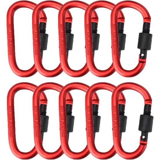 Lot De 8 Mousquetons LIVAIA - Fermeture à Vis Sécurisée - Aluminium Résistant 30kg