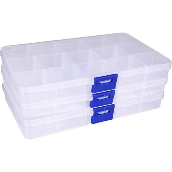Boîte de rangement portable avec séparateurs amovibles pour appâts et