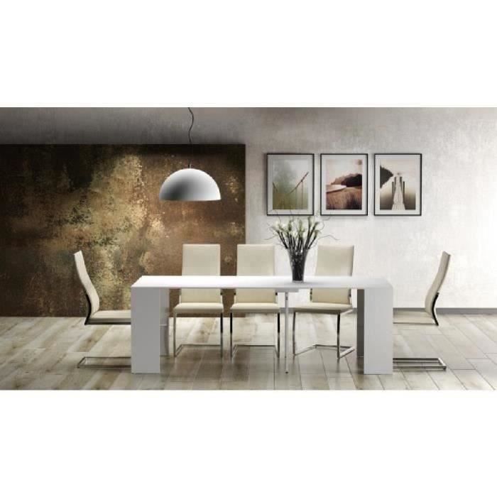 Goomy Table console extensible - Style contemporain - Blanc mat- L 50 à 270 cm