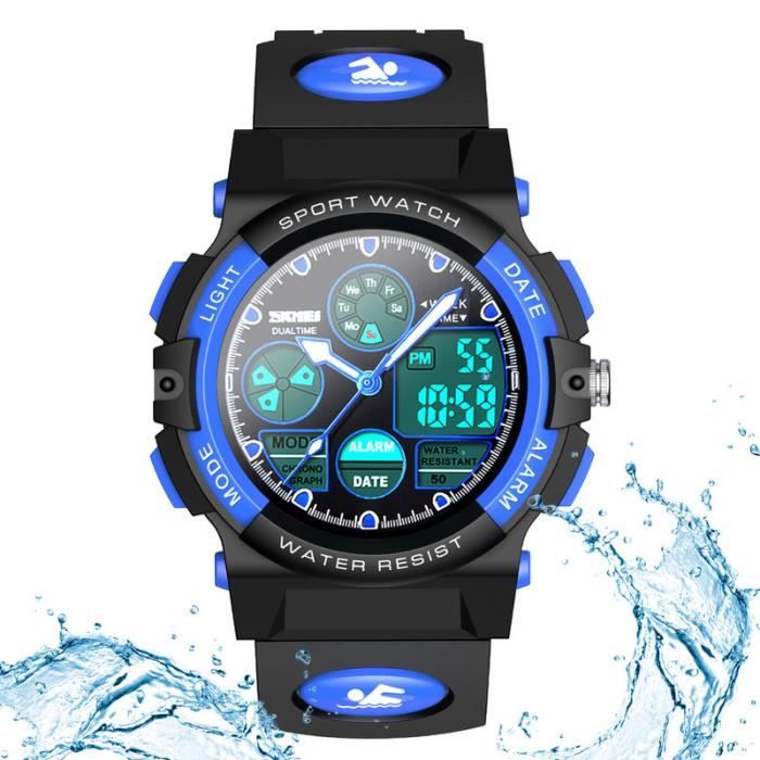 Montres Enfant Garçon LCD Facile à Lire,  Montres Sport