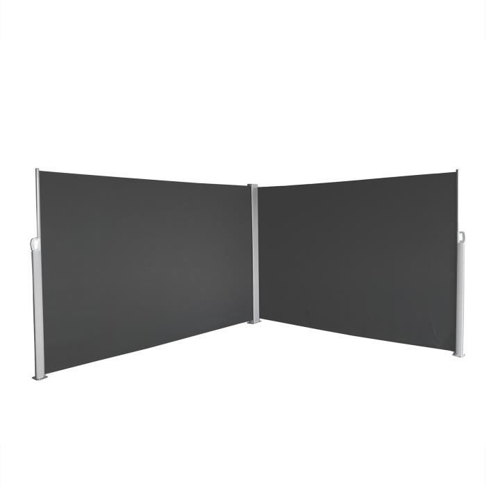 Paravent rétractable brise vue latéral 600*180cm Polyester 280g/m² imperméable