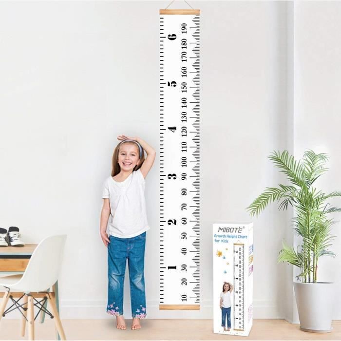 Tableau de croissance de bébé Toile Tenture murale Règles de mesure pour décoration de pièce